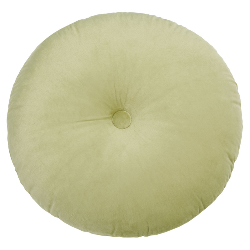 Leaf Green Tufted Round Decorative Pillow
