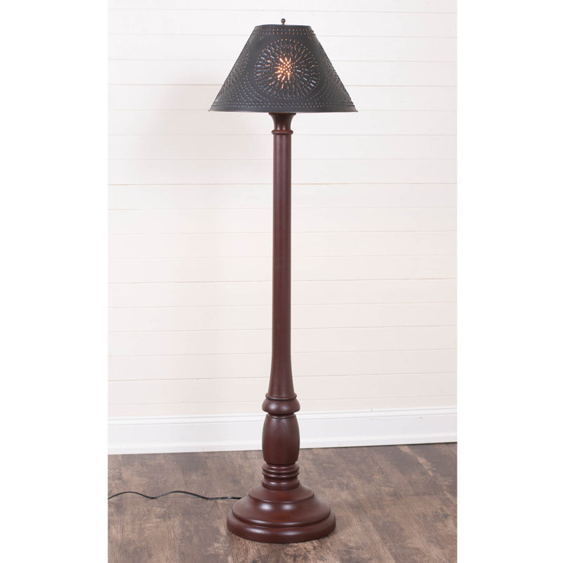 Lampe sur pied traditionnelle 59 po Randalle, Rouge rustique
