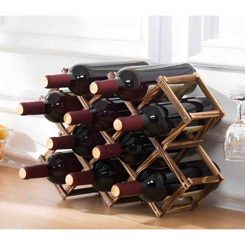 Organisateur de support à vin autoportant et empilable pour comptoir et armoires avec conception pliable et protecteur résistant aux égratignures