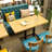 Retro Simple Restaurant Dessert Shop Cafe Benches Faux Leather Upholstered Bench-101089544