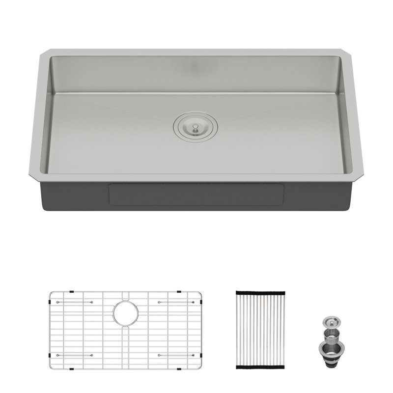 Évier de cuisine ADA-COMPLIANT, évier encastrable 30 po à cuve simple de 5,5 po à faible profondeur conforme à la norme ADA, cuve à évier faite à la main en acier inoxydable de calibre 16 x 30 x 5,5 po