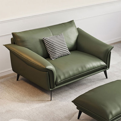 Fauteuil à coussin en cuir véritable G