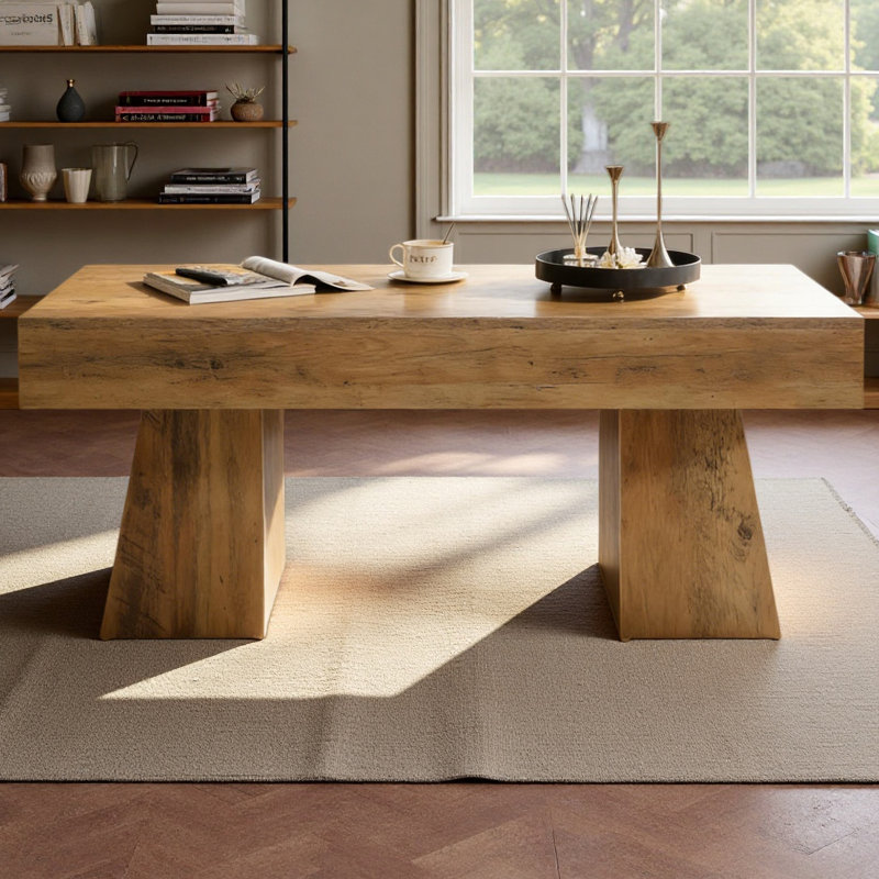 Wooden Dining Table,Rectangular Center Table,Spacious Coffee Table
