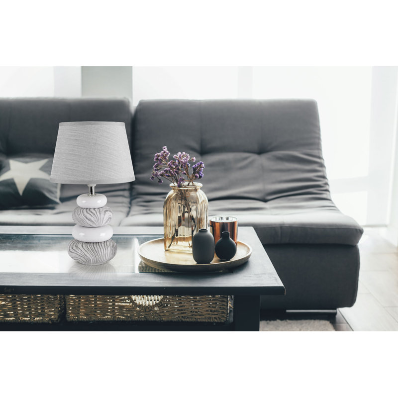 Kristen Ceramic Table Lamp, Grey