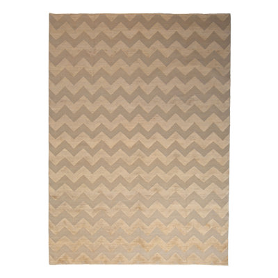 Beige Modern Wool Rug - 10' x 14'3"
