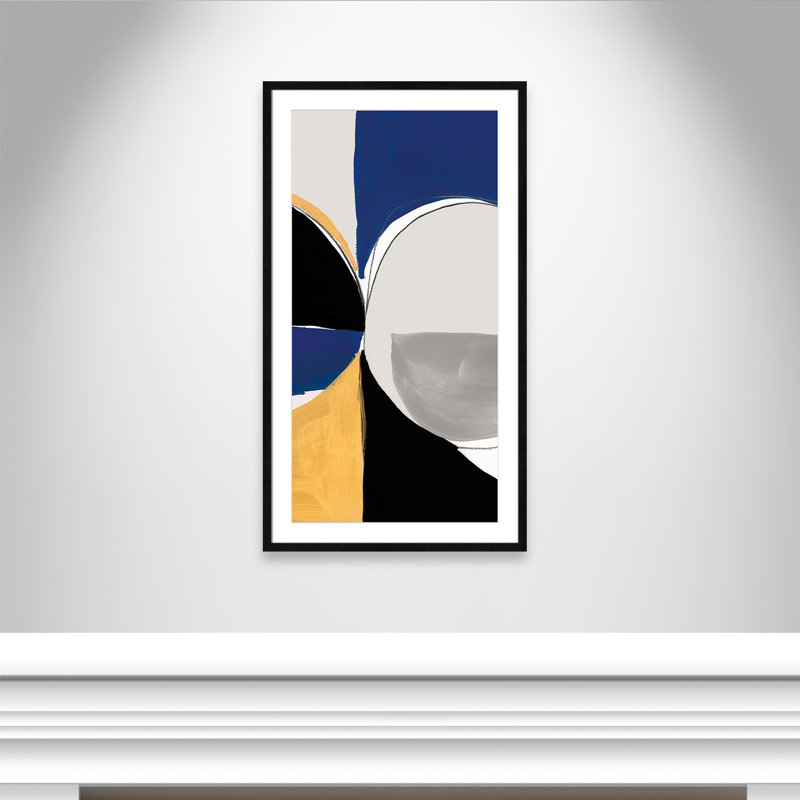 Azure Reflector I - peinture encadrée, Noir, H 41,5 po x l 23,5 po x P 0,75 po