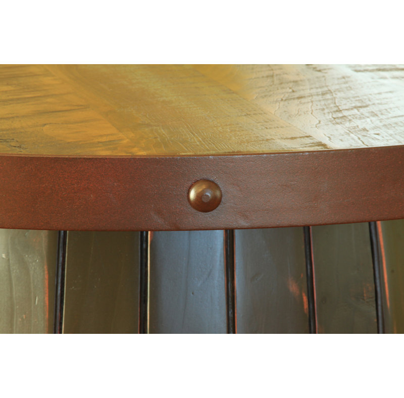 Kathalyn Pine Round Solid Wood Base Dining Table