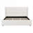 Upholstered King Size Bed Frame, Elegant Statement Tall Wingback Headboard, Soft Fabric, Crisp White