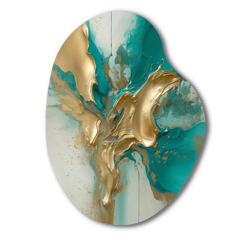 Leamington - décoration murale asymétrique en métal en marbre, reproduction d'art moderne de forme unique, H 30 po x l 22 po