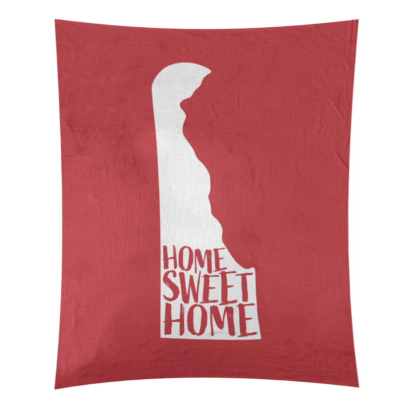 Tapisserie Home Sweet Delaware, H 80 po x l 68 po, Rouge
