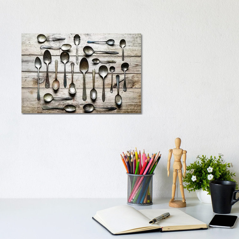 Vintage Spoons Kitchen Print by Debbra Obertanec - Wrapped Canvas Print, 20.32cm H x 30.48cm W 1.9cm D