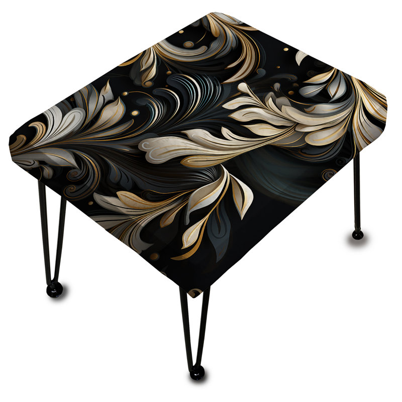 Repose-pieds rectangulaire noir foncé Elegance I - Glam