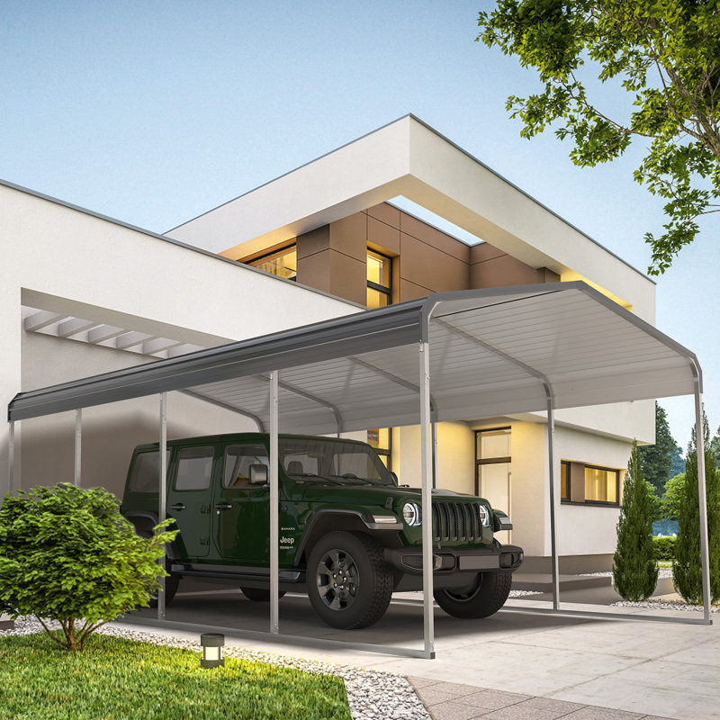 12 ft. × 20 ft. Heavy-Duty Steel Carport with Galvanized Roof