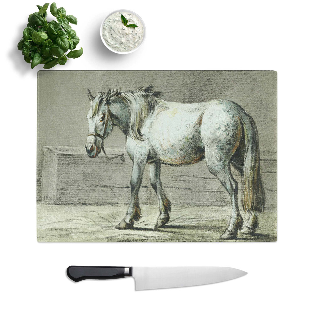 Glass Horse in The Stable by Jean Bernard Chopping Board