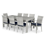 Cannes 9 Piece Dining Set with Cushions