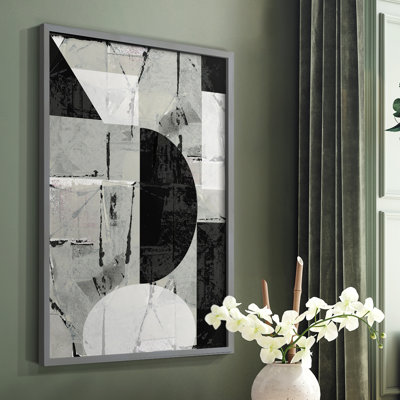 «Abstract Neutralité I», reproduction encadrée - bois massif