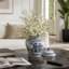 Pot décoratif chinois en céramique en grès avec couvercle 15 po Chinoiserie