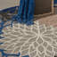Tapis d'intérieur / extérieur à motif floral bleu / gris Ciann-917251780