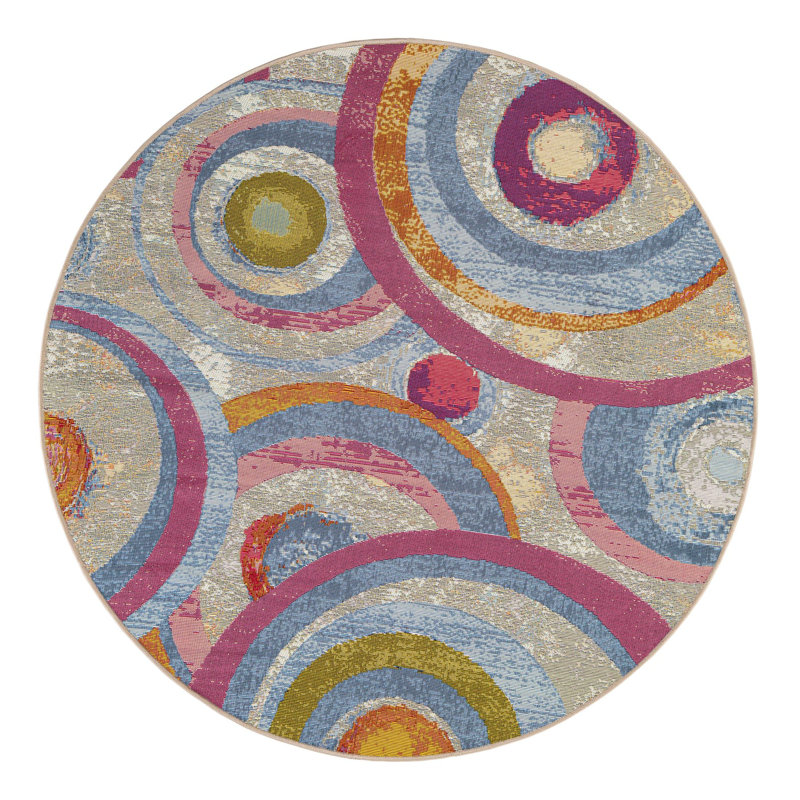 Keazia Indoor/Outdoor Area Rug, Round 5'1"