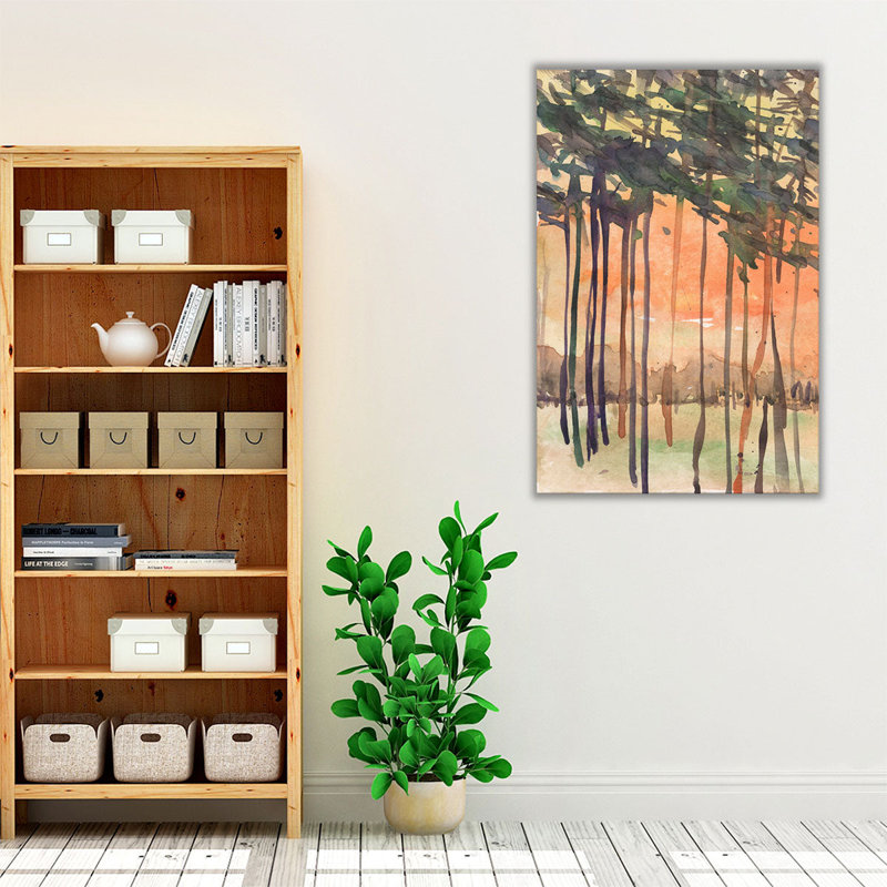 Entre les arbres II - reproduction d'art sur toile, H 60 po x l 40 po