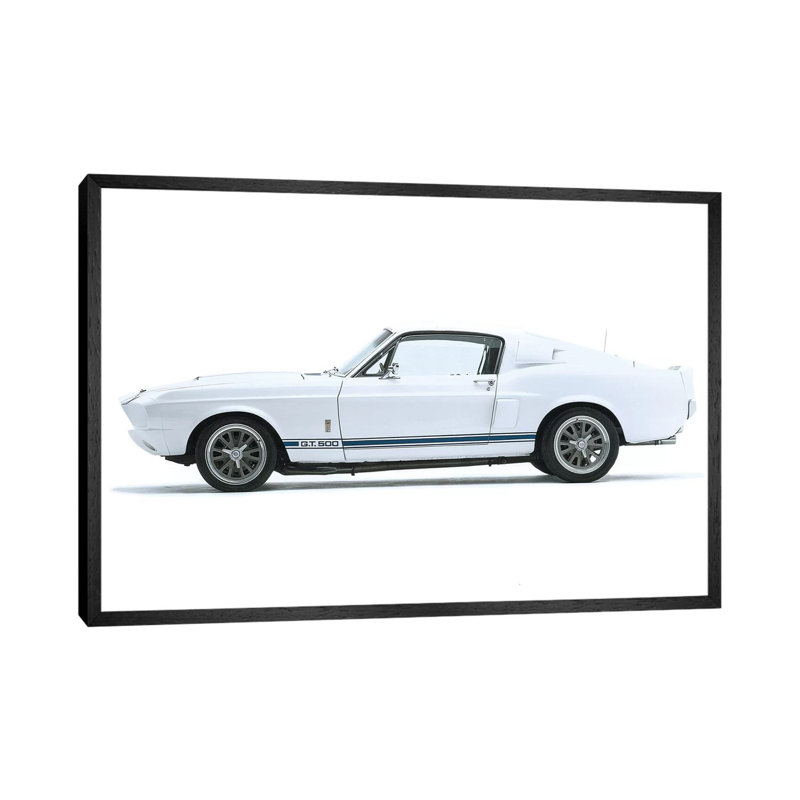 Shelby Mustang GT500, 1967 - Print on Canvas, 101.6 cm H x 66.04 cm W, Black Floater Framed