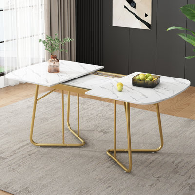 Aeris Extendable Oval Metal Base Dining Table
