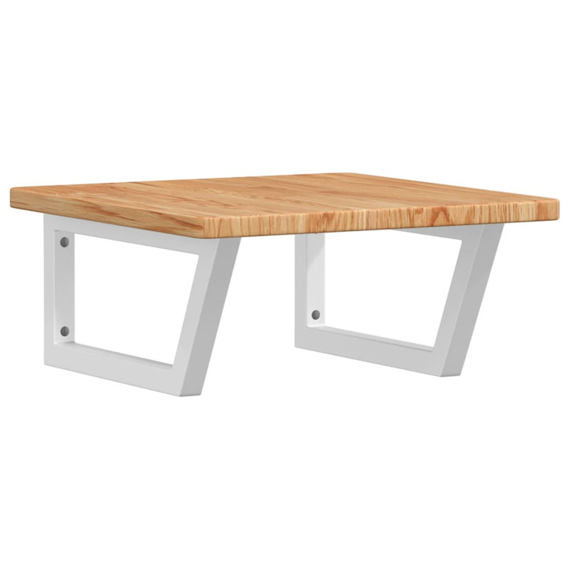 Ronecia 50cm Solid Wood Bathroom Vanity Top, Oak/White