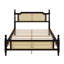 Base de lit en bois avec tête de lit en rotin-659028499-659028500