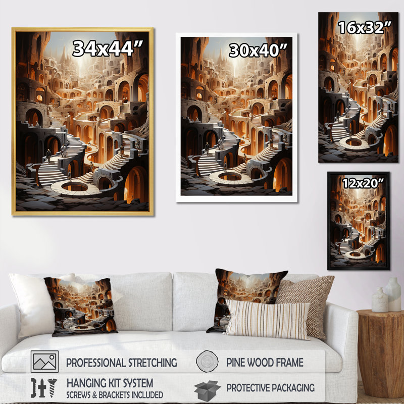 Impression sur toile grise surrélevée grise I sur toile, Toile tendue, H 32 po x l 24 po x P 1 po