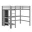Lit mezzanine avec tablettes multifonctionnelles et bureau sous le lit-542004570