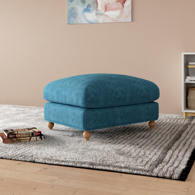 Velvet Ottoman, Teal Velvet