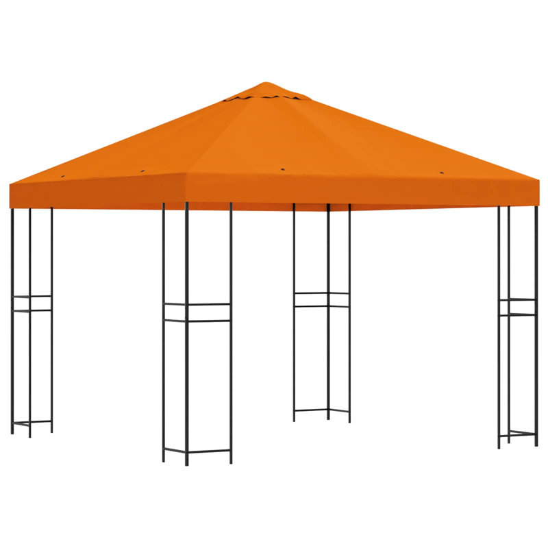 vidaXL Garden Gazebo Polyester and Steel, Orange