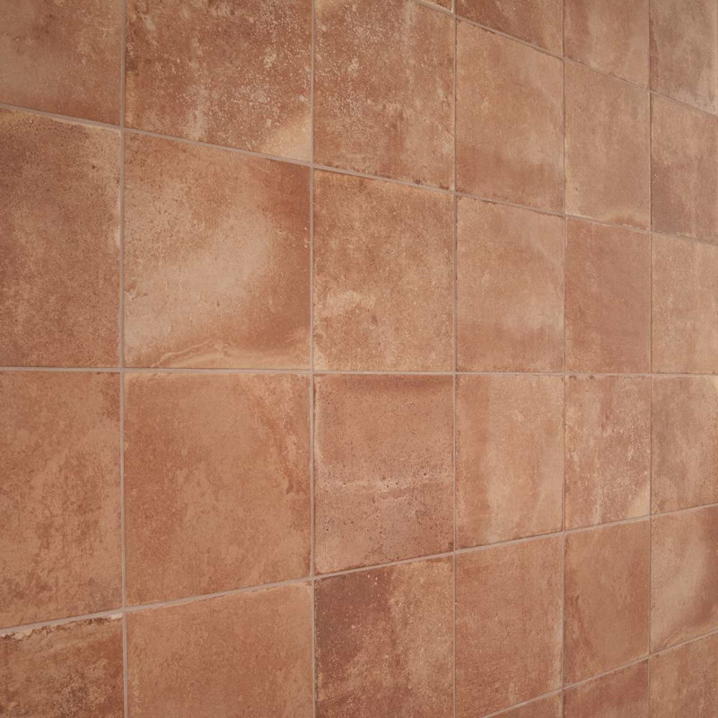 Angela Harris Mediterra 8x8 Matte Terracotta Porcelain Tile, Terracotta