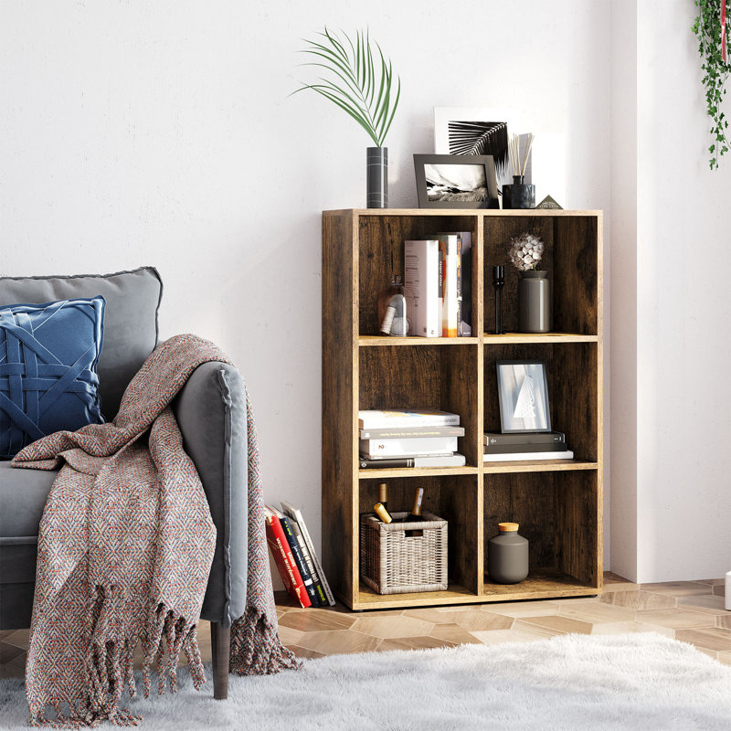 Bookcase, Bookshelf, Storage Shelf With 6 Compartments, Standing Shelf, Cube Shelf, For Living Room, Home Office, Dinning Room