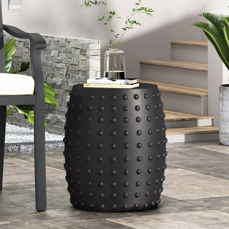 Bureau d'appoint en béton léger, design moderne, noir mat, table de bout 15,2 po x 15,2 po, et tendance, béton, H 17,84 po