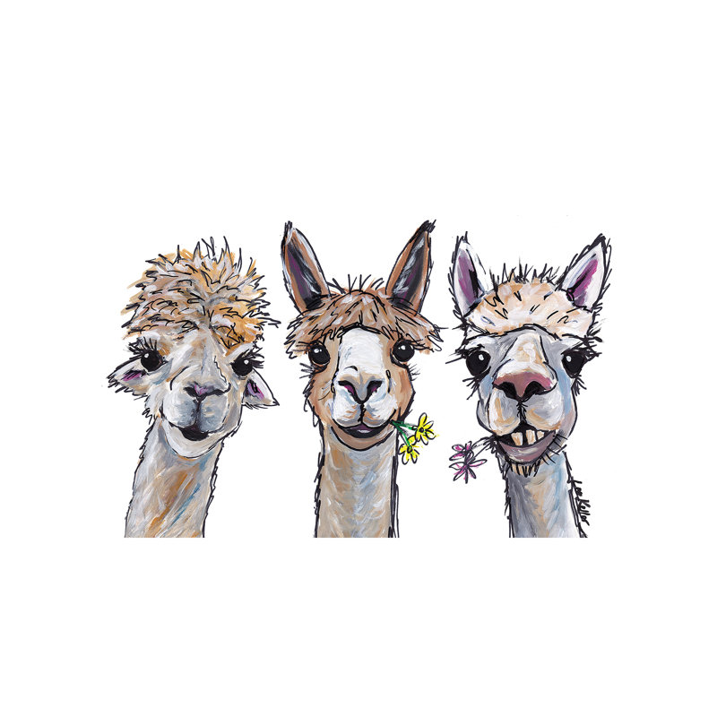 Alpacas Trio II - Wrapped Canvas Painting, 101.6 cm H x 66.04 cm W x 3.175 cm D