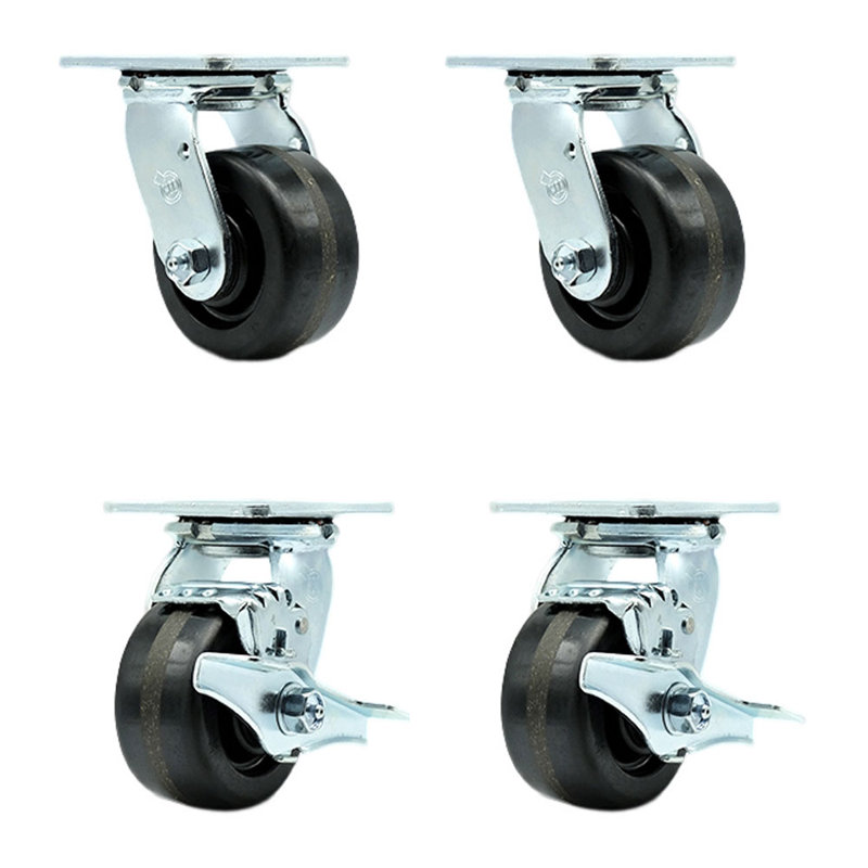Ensemble de roulettes Greenlee - 2 chariots pivotants - 2 freins pivotants - Greenlee