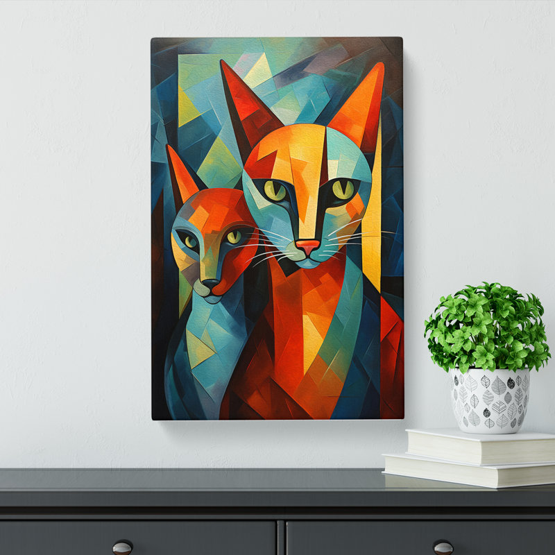 Egyptian Cat Cubism - Print, 76cm H x 50cm W x 3cm D