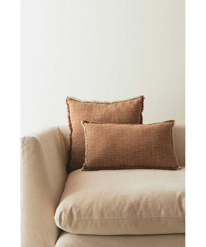 Handloom Cushion, Rectangle 12" H x 20" W, Ochre
