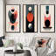 Full Moon Delight Retro Geometric Minimalism III - Transitional Art Set Of 3 Pieces-186180994-186180992