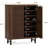 33.46" Wooden  6-Tier Shoe Cabinet with Louvered Doors-1854245038