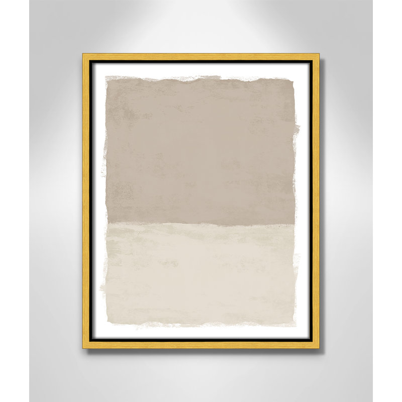 «Silent Sands I Print» par Natalie Carpentieri, 12.5' W x 15.5' H, Flotteur doré
