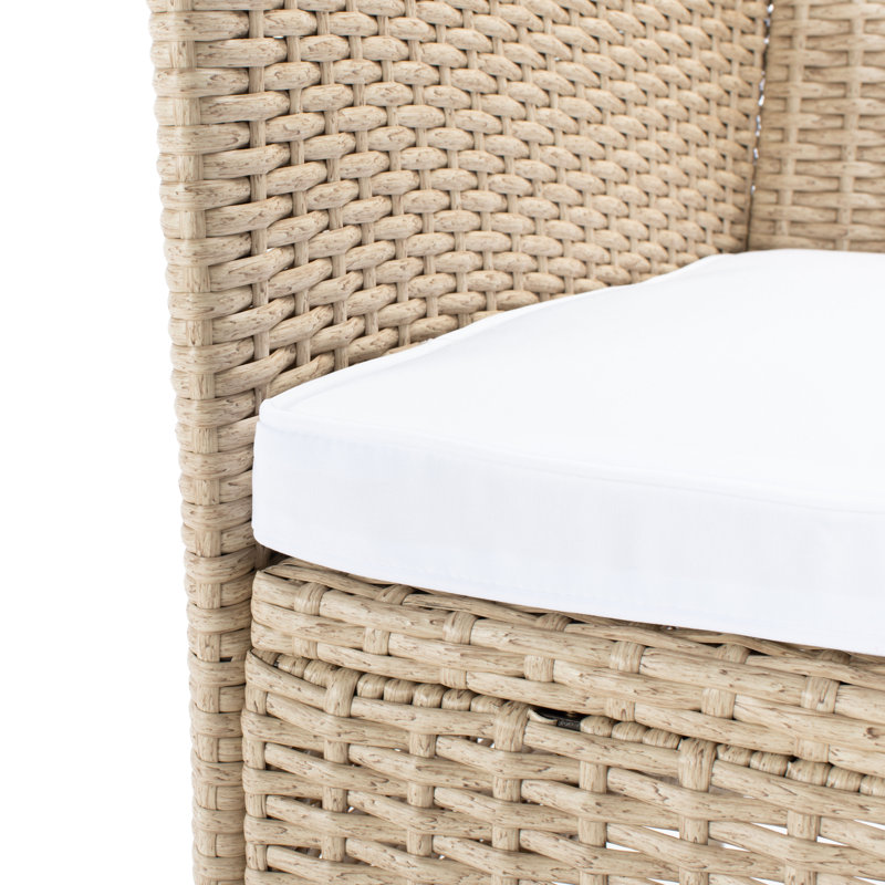 Hailee Beige Wicker 8-Person Outdoor Dining Set with Cushions
