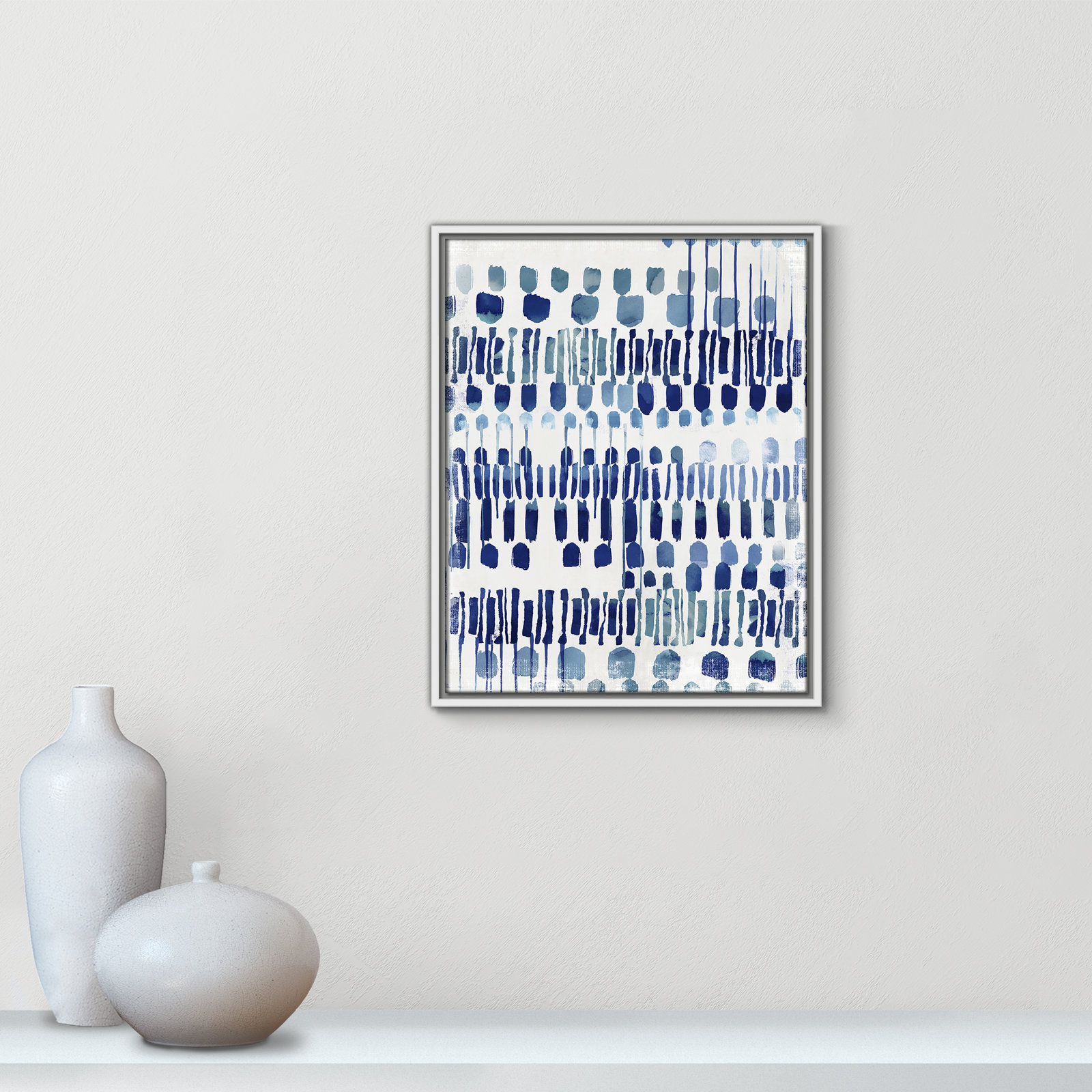 Fynn "Continuously I" Painting by Eva Watts, 21.5" H x 17.5" W x 2" D, White Framed Canvas, No Matte