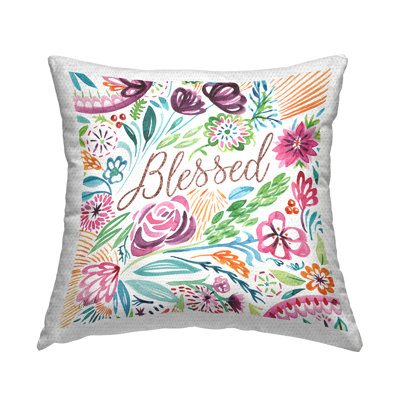 Floral Outdoor Throw Pillow