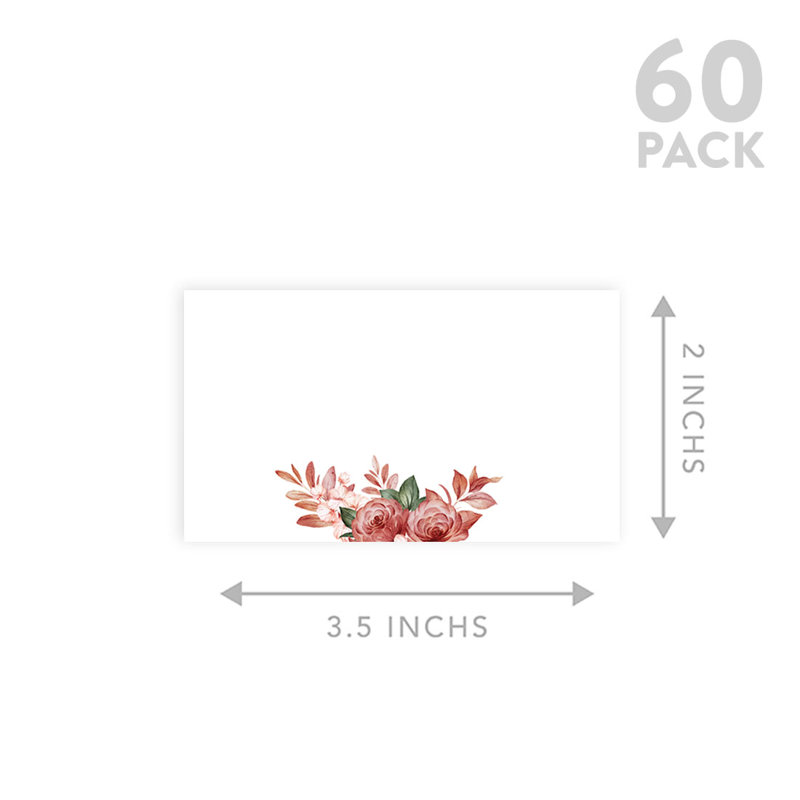 Cartes de place Boho à motif floral pour tables de fête de mariage, ensemble de 60 places