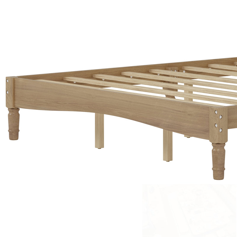 Retro Style Platform Bed, Walnut, King
