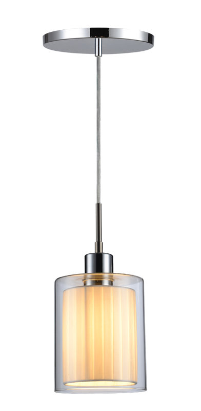 Pittsfield 1 - Light Single Pendant, Chrome, Opal
