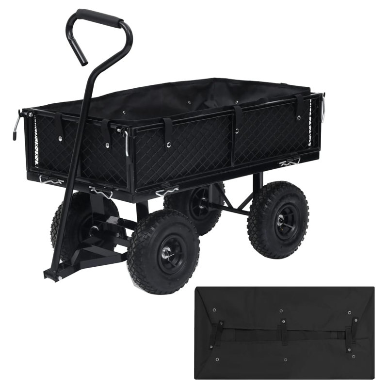 Doublure de chariot de jardin VidaXL, H 16,1 po x l 33,8 po x P 18,1 po, Vert