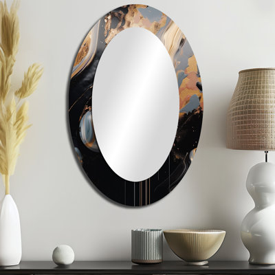 Miroir mural doré et noir Mirage III doré